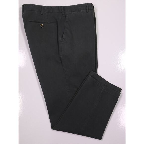 PT01 Stretch Slim Fit Gray Woven Cotton Flat Front Chino Pants 34x28 - Picture 1 of 8